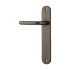 Door Lever Oslo Return Oval Latch Left Hand Fixed Signature Brass L118xP54mm BPH240xW40mm in Signature Brass