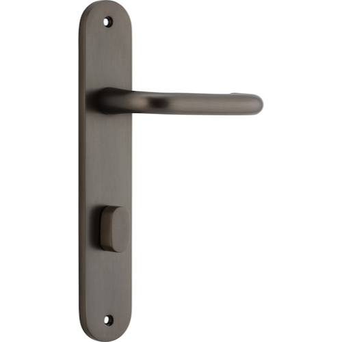 Door Lever Oslo Oval Privacy Signature Brass CTC85mm H240xW40xP57mm in Signature Brass