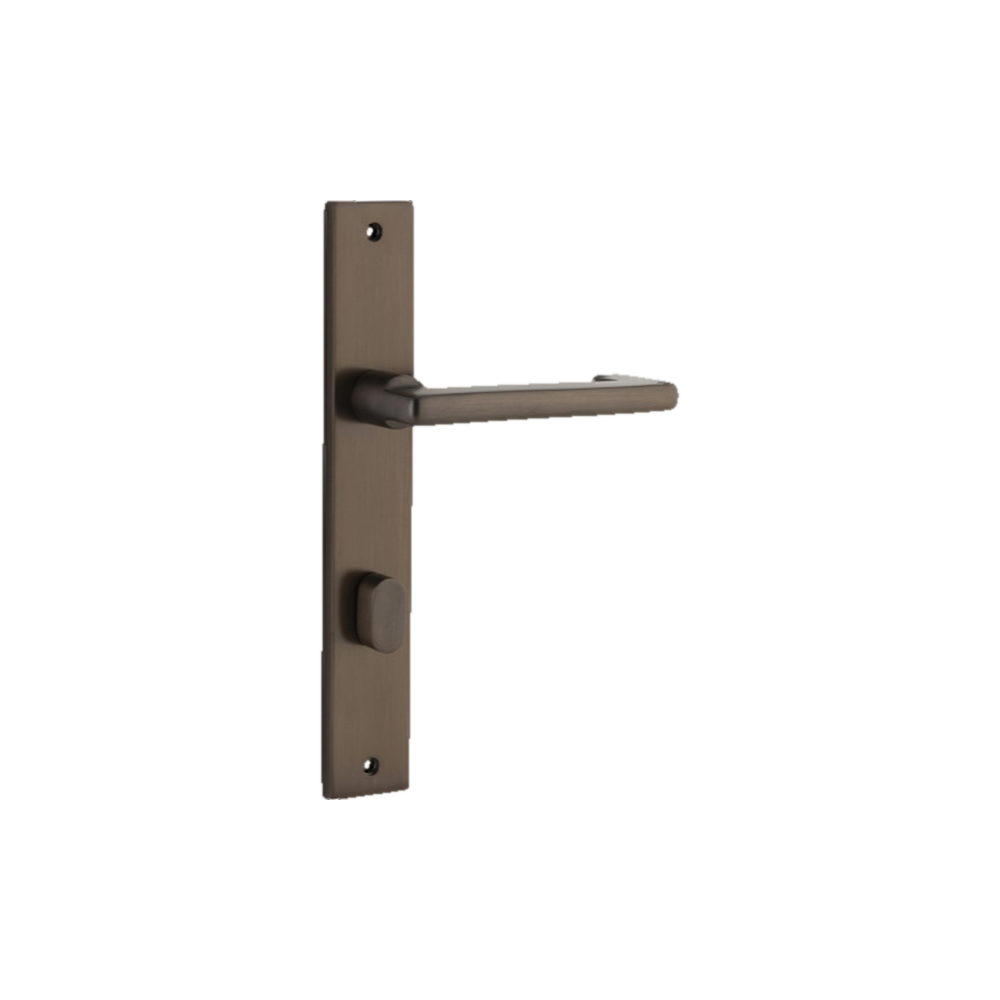 Door Lever Baltimore Return Rectangular Privacy Pair Signature Brass CTC85mm H240xW38xP58mm in Signature Brass