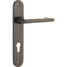 Door Lever Baltimore Return Oval Euro Pair Signature Brass CTC85mm H240xW40xP58mm in Signature Brass