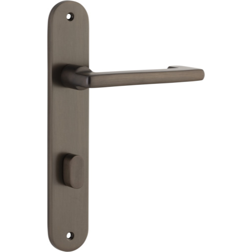 Door Lever Baltimore Return Oval Privacy Pair Signature Brass CTC85mm H240xW40xP58mm in Signature Brass