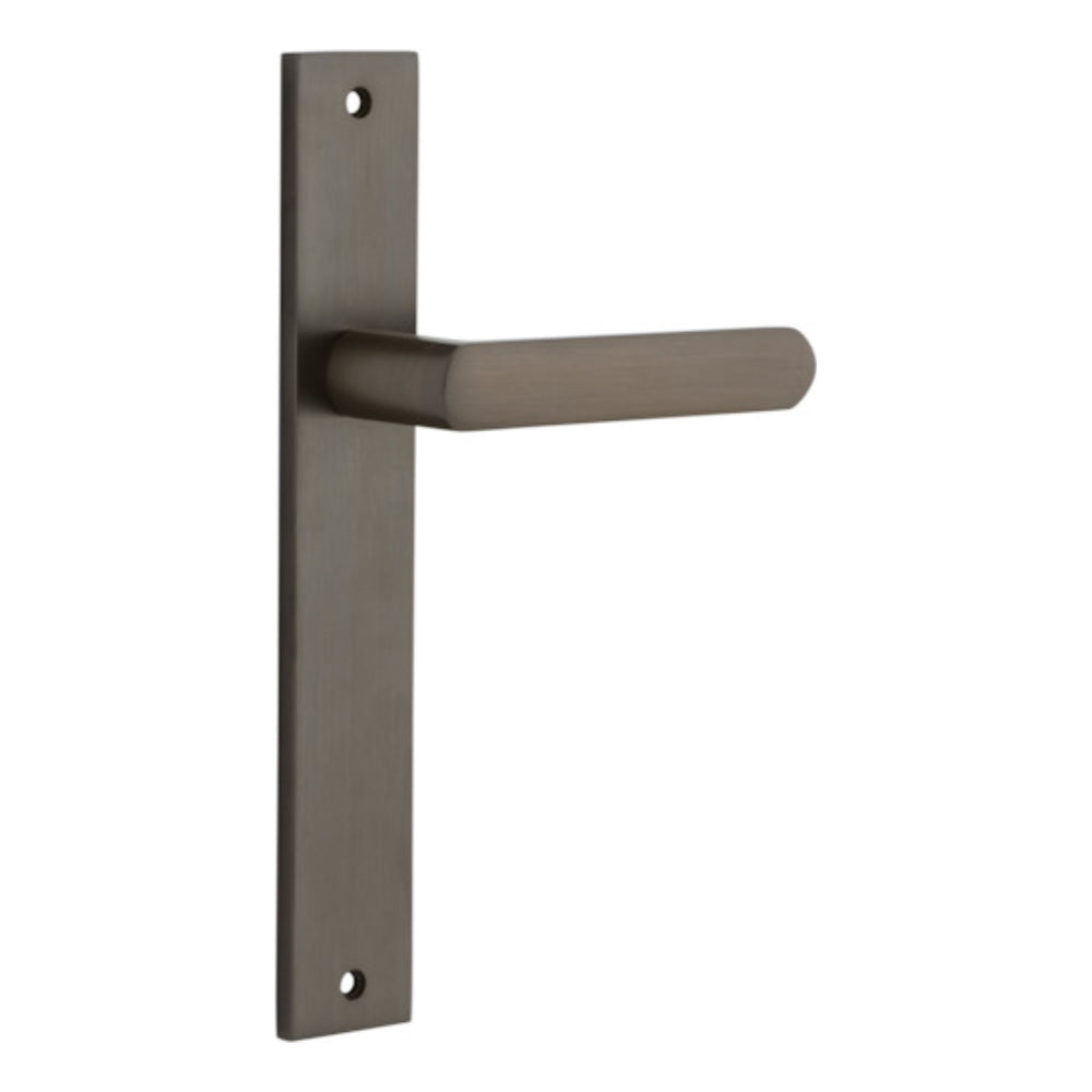 Door Lever Osaka on Long Backplate Pair Signature Brass H240xW38xP55mm in Signature Brass