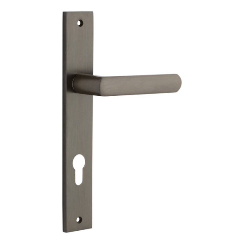 Door Lever Osaka Rectangular Euro Pair Signature Brass CTC85mm H240xW38xP55mm in Signature Brass