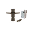 Door Lever Osaka Rectangular Euro Pair Signature Brass CTC85mm H240xW38xP55mm Entrance Kit, Mortice Lock Euro Signature Brass CTC85mm Backset 60mm, Euro Cylinder Key Thumb 6 Pin Signature Brass L70mm KA1 in Signature Brass