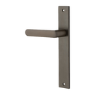 Door Lever Osaka Rectangular Latch Left Hand Fixed Signature Brass L120xP52mm BPH240xW38mm in Signature Brass