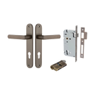 Door Lever Osaka Oval Euro Pair Signature Brass CTC85mm H240xW40xP55mm Entrance Kit Mortice Lock Euro Signature Brass CTC85mm Backset 60mm, Euro Cylinder Dual Function 5 Pin Signature Brass L65mm KA1 in Signature Brass