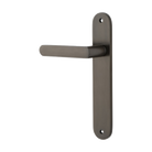 Door Lever Osaka Oval Latch Left Hand Fixed Signature Brass L120xP52mm BPH240xW40mm in Signature Brass