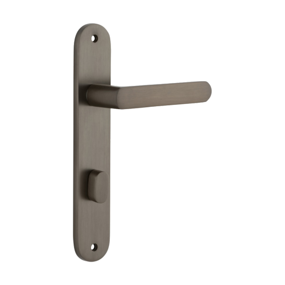 Door Lever Osaka Oval Privacy Pair Signature Brass CTC85mm H240xW40xP55mm in Signature Brass