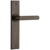 Door Lever Osaka Chamfered Latch Pair Signature Brass H240xW50xP55mm in Signature Brass