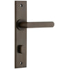 Door Lever Osaka Chamfered Privacy Pair Signature Brass CTC85mm H240xW50xP55mm in Signature Brass