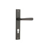 Door Lever Copenhagen Rectangular Euro Pair Signature Brass CTC85mm H240xW38xP61mm in Signature Brass