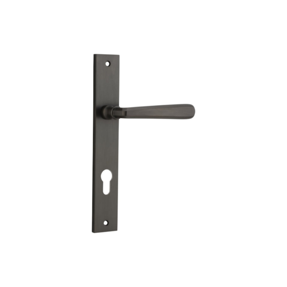 Door Lever Copenhagen Rectangular Euro Pair Signature Brass CTC85mm H240xW38xP61mm in Signature Brass