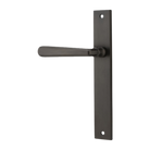 Door Lever Copenhagen Rectangular Latch Left Hand Fixed Signature Brass L120xP57mm BPH240xW38mm in Signature Brass