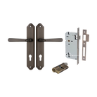 Door Lever Copenhagen Shouldered Euro Pair Signature Brass CTC85mm H250xW48xP61mm Entrance Kit Mortice Lock Euro Signature Brass CTC85mm Backset 60mm, Euro Cylinder Dual Function 5 Pin Signature Brass L65mm KA1 in Signature Brass