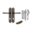 Door Lever Copenhagen Shouldered Euro Pair Signature Brass CTC85mm H250xW48xP61mm Entrance Kit Mortice Lock Euro Signature Brass CTC85mm Backset 60mm, Euro Cylinder Key Thumb 6 Pin Signature Brass L70mm KA1 in Signature Brass