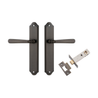 Door Lever Copenhagen Shouldered Latch Pair Signature Brass H250xW48xP61mm Passage Kit Tube Latch Split Cam 'T' Striker Signature Brass Backset 60mm in Signature Brass