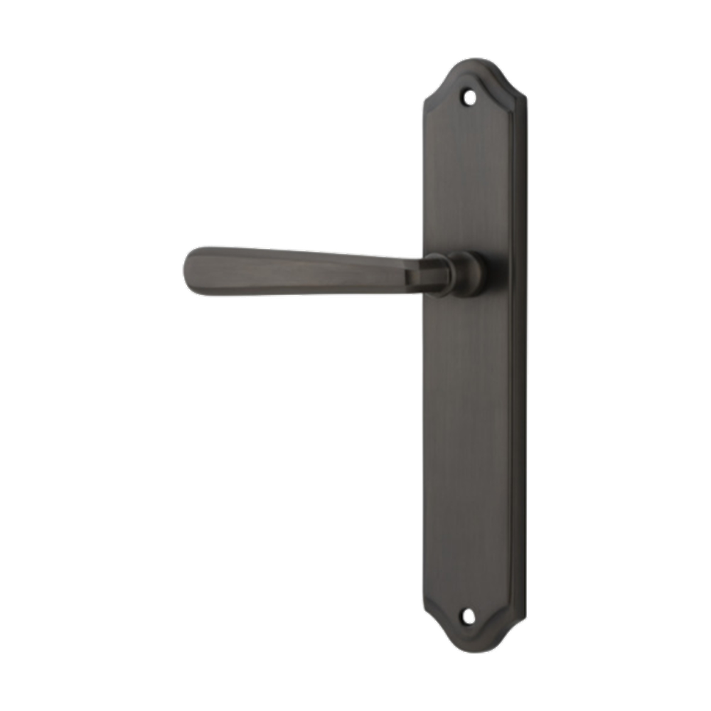 Door Lever Copenhagen Shouldered Latch Left Hand Fixed Signature Brass L120xP59mm BPH250xW48mm in Signature Brass