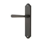 Door Lever Copenhagen Shouldered Latch Left Hand Fixed Signature Brass L120xP59mm BPH250xW48mm in Signature Brass