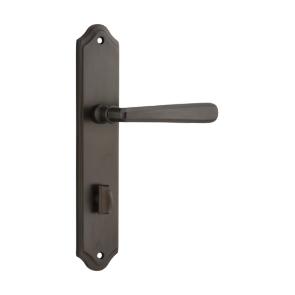 Door Lever Copenhagen Shouldered Privacy Pair Signature Brass CTC85mm H250xW48xP61mm in Signature Brass