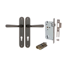 Door Lever Copenhagen Oval Euro Pair Signature Brass CTC85mm H240xW40xP61mm Entrance Kit Mortice Lock Euro Signature Brass CTC85mm Backset 60mm, Euro Cylinder Dual Function 5 Pin Signature Brass L65mm KA1 in Signature Brass