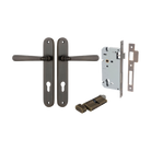 Door Lever Copenhagen Oval Euro Pair Signature Brass CTC85mm H240xW40xP61mm Entrance Kit Mortice Lock Euro Signature Brass CTC85mm Backset 60mm, Euro Cylinder Key Thumb 6 Pin Signature Brass L70mm KA1 in Signature Brass