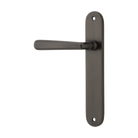 Door Lever Copenhagen Oval Latch Left Hand Fixed Signature Brass L120xP57mm BPH240xW40mm in Signature Brass