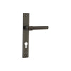 Door Lever Helsinki Rectangular Euro Pair Signature Brass CTC85mm H240xW38xP44mm in Signature Brass