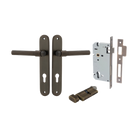 Door Lever Helsinki Oval Euro Pair Signature Brass CTC85mm H240xW40xP44mm Entrance Kit Mortice Lock Euro Signature Brass CTC85mm Backset 60mm, Euro Cylinder Key Thumb 6 Pin Signature Brass L70mm KA1 in Signature Brass