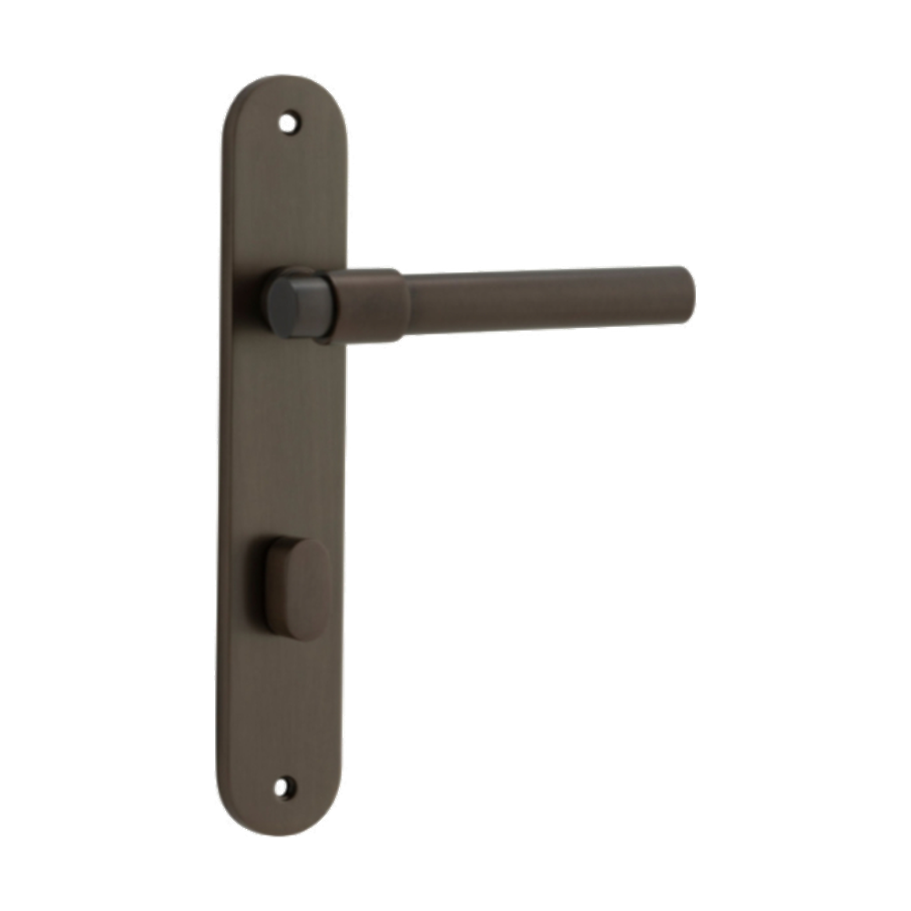 Door Lever Helsinki Oval Privacy Pair Signature Brass CTC85mm H240xW40xP44mm in Signature Brass