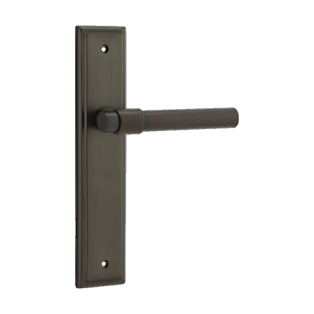 Door Lever Helsinki Stepped Latch Pair Signature Brass H237xW50xP44mm in Signature Brass