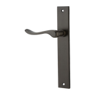 Door Lever Stirling Rectangular Latch Left Hand Fixed Signature Brass L116xP62mm BPH240xW38mm in Signature Brass