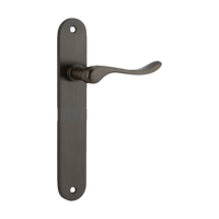 Door Lever Stirling Oval Latch Pair Signature Brass H240xW40xP64mm in Signature Brass
