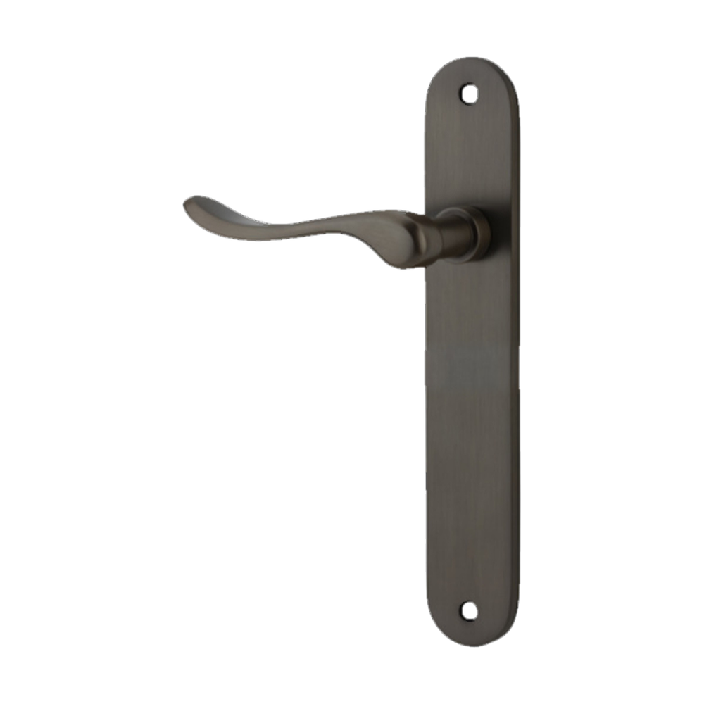 Door Lever Stirling Oval Latch Left Hand Fixed Signature Brass L116xP62mm BPH240xW40mm in Signature Brass