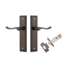 Door Lever Stirling Stepped Latch Pair Signature Brass H237xW50xP64mm Passage Kit Tube Latch Split Cam 'T' Striker Signature Brass Backset 60mm in Signature Brass