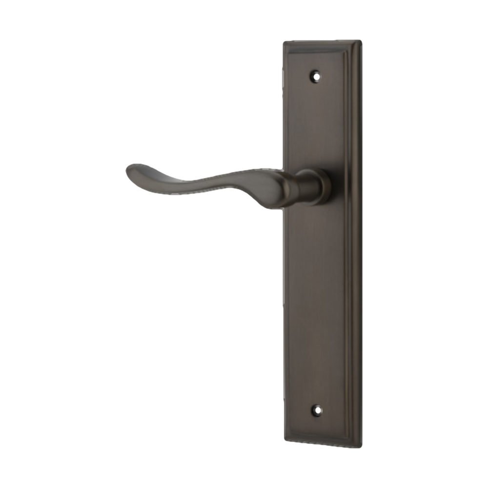 Door Lever Stirling Stepped Latch Left Hand Fixed Signature Brass L116xP65mm BPH237xW50mm in Signature Brass