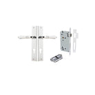 Door Lever Sarlat Rectangular Euro Polished Chrome CTC85mm H240xW38xP55mm Entrance Kit, Mortice Lock Euro Polished Chrome CTC85mm Backset 60mm, Euro Cylinder Dual Function 5 Pin Polished Chrome L65mm KA1 in Polished Chrome