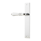 Door Lever Sarlat Rectangular Polished Chrome H240xW38xP55mm - Left
 Hand Fixed in Polished Chrome
