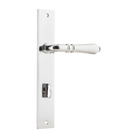 Door Lever Sarlat Rectangular Privacy Polished Chrome CTC85mm H240xW38xP55mm in Polished Chrome