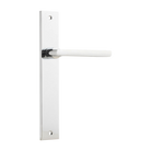 Door Lever Baltimore on Long Backplate Polished Chrome H240xW38xP55mm in Polished Chrome