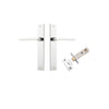 Door Lever Baltimore Rectangular Latch Polished Chrome H240xW38xP55mm Passage Kit, Tube Latch Split Cam 'T' Striker Polished Chrome Backset 60mm in Polished Chrome