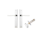 Pair of Iver Baltimore lever door handles on rectangular backplates, shown in a close-up view.