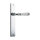 Door Lever Verona on Long Backplate Polished Chrome H237xW50xP59mm in Polished Chrome