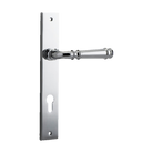Door Lever Verona Rectangular Euro Polished Chrome CTC85mm H237xW50xP59mm in Polished Chrome