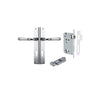 Door Lever Verona Rectangular Euro Polished Chrome CTC85mm H240xW38xP59mm Entrance Kit, Mortice Lock Euro Polished Chrome CTC85mm Backset 60mm, Euro Cylinder Key Thumb 6 Pin Polished Chrome L70mm KA1 in Polished Chrome