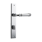 Door Lever Verona Rectangular Privacy Polished Chrome CTC85mm H237xW50xP59mm in Polished Chrome