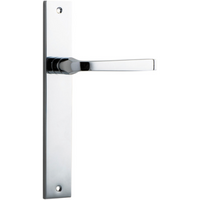 Door Lever Annecy on Long Backplate Polished Chrome H237xW50xP65mm in Polished Chrome