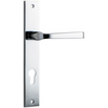 Door Lever Annecy Rectangular Euro Polished Chrome CTC85mm H237xW50xP65mm in Polished Chrome