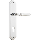 Door Lever Sarlat Shouldered Euro Polished Chrome CTC85mm H250xW48xP57mm in Polished Chrome