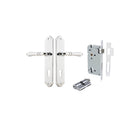 Door Lever Sarlat Shouldered Euro Polished Chrome CTC85mm H250xW48xP57mm Entrance Kit Mortice Lock Euro Polished Chrome CTC85mm Backset 60mm, Euro Cylinder Dual Function 5 Pin Polished Chrome L65mm KA1 in Polished Chrome
