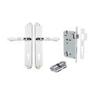 Door Lever Sarlat Shouldered Euro Polished Chrome CTC85mm H250xW48xP57mm Entrance Kit Mortice Lock Euro Polished Chrome CTC85mm Backset 60mm, Euro Cylinder Dual Function 5 Pin Polished Chrome L65mm KA1 in Polished Chrome
